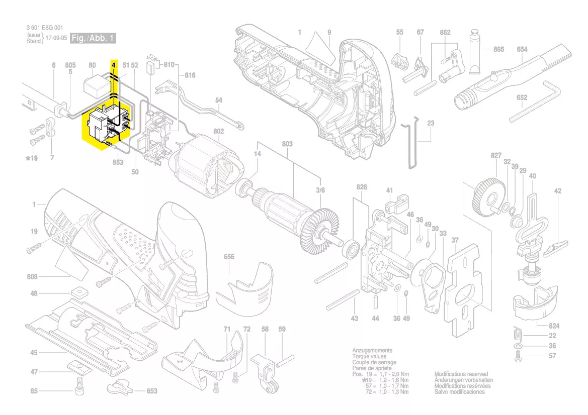 Interrupteur réf. 1 619 P08 797 pour scie-sauteuse